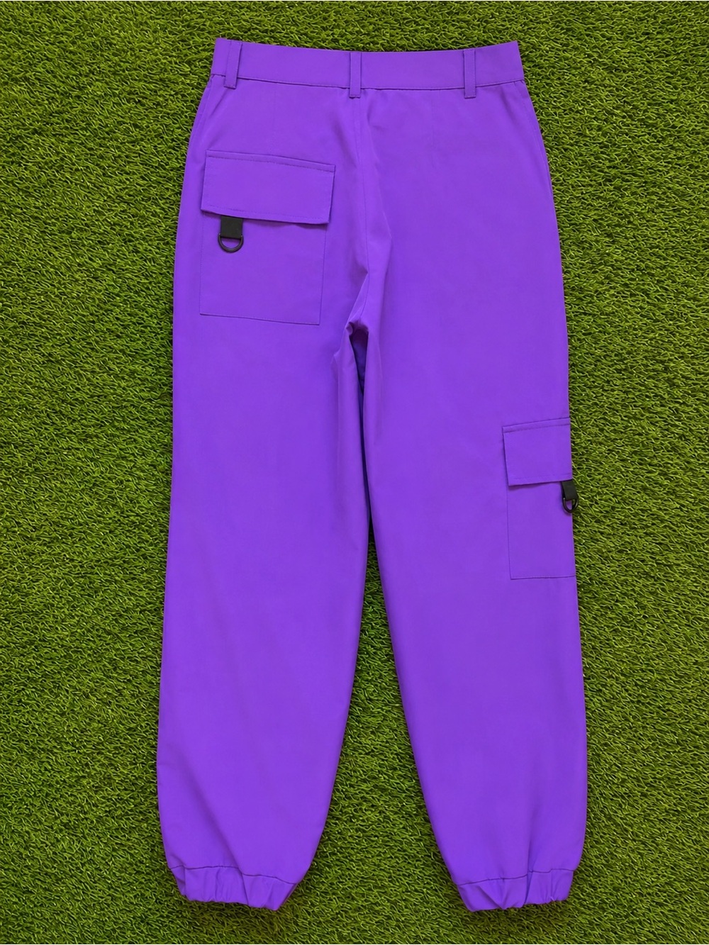 Purple High Rise Cargo Jogger Pants Small - Picture 2 of 2